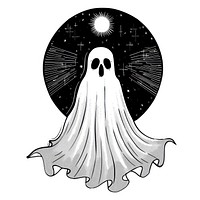 Surreal aesthetic ghost logo art illustrated fashion.