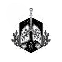 Surreal aesthetic lungs logo art shield armor.