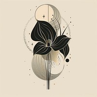 Surreal aesthetic orchid logo art illustrated graphics.
