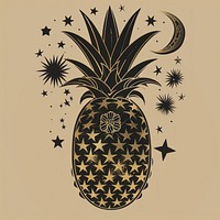 Surreal aesthetic pineapple logo produce fruit plant.