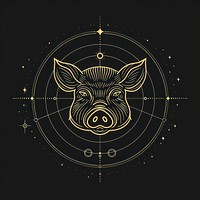 Surreal aesthetic pig logo chandelier weaponry lamp.