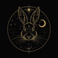 Surreal aesthetic rabbit logo astronomy outdoors nature.