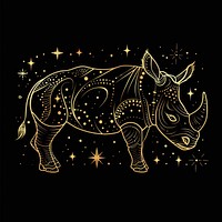 Surreal aesthetic rhinoceros logo art blackboard wildlife.