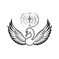 Surreal aesthetic swan logo emblem symbol animal.