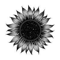 Surreal aesthetic sunflower logo art illustrated blossom.