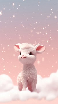 Baby goat dreamy wallpaper cartoon outdoors animal.