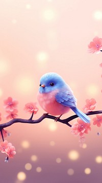 Bird dreamy wallpaper outdoors bluebird blossom.