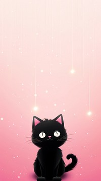 Black cat dreamy wallpaper animal mammal pet.