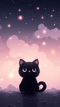 Black cat dreamy wallpaper astronomy outdoors animal.