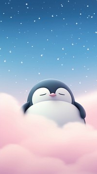 Penguin dreamy wallpaper cartoon outdoors snowman.