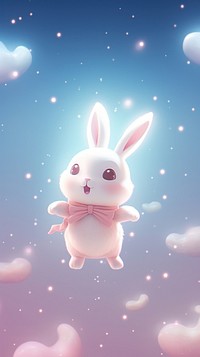 Rabbit jumping dreamy wallpaper astronomy outdoors nature.