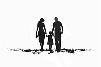 Family silhouette walking female.