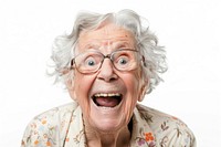 Senior happy woman face.
