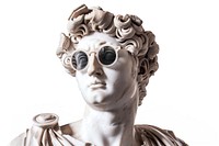 Greek sculpture wearing a sunglasses portrait statue photography.