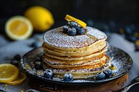 Lemon Blueberry Pancakes pancake produce brunch.