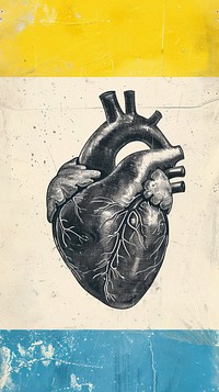 Realistic heart advertisement illustrated painting.