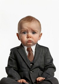 Baby Businessman in suit photo face baby.