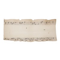 Music notes paper old white background.