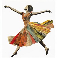 Woman dance collage cutouts recreation ballerina dancing.