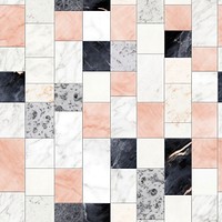 Abstract tile pattern flooring female person.