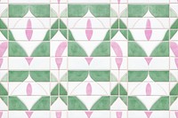 Pink lotus tile pattern mosaic art.