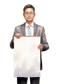 Businessman holding blank notice board portrait person photography.