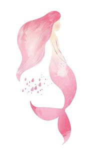 Little mermaid painting blossom flower.