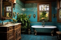 Antique Luxury bathroom furniture bathing bathtub.