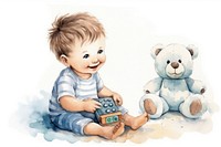 Baby boy toy photography portrait.