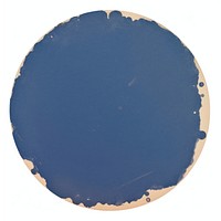 Blue circle ripped paper palette disk paint container.