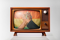 Retro television screen mockup psd