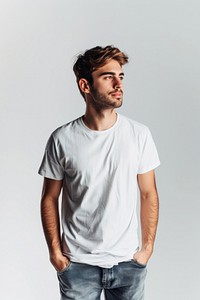 White Male Tshirt Mockup male clothing apparel.