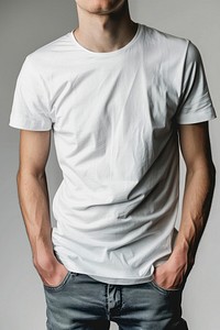 White Male Tshirt Mockup clothing apparel t-shirt.