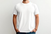 White Male Tshirt Mockup clothing apparel t-shirt.
