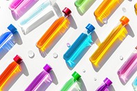 Lab test tubes cosmetics lipstick plastic.