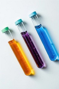 Lab test tubes medication cosmetics lipstick.