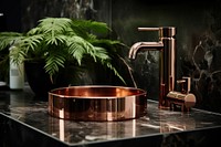 Shiny copper stainless steel wash basin bronze plant sink.