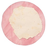 Pink circle ripped paper stain bread food.