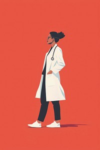 Minimalist Illustration of doctor clothing apparel person.