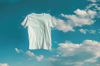 Photo of white t-shirt sky clothing outdoors.