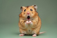 Photo of shocked hamster pet animal mammal.