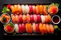 Sushi salmon seafood meal.