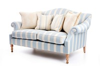 The light blue and light beige striped cottage couch pillow chair furniture.