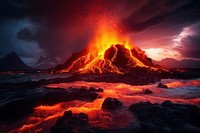 Volcano lava mountain outdoors.