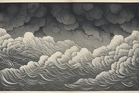 A cloud drawing illustrated painting.
