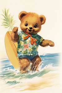 Surfing teddy bear recreation outdoors.