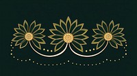 Sunflower divider ornament pattern jewelry gold.