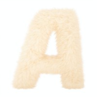 Fur letter A white white background softness.