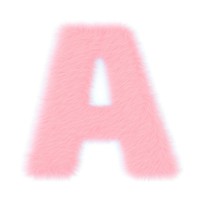 Fur letter A text white background triangle.