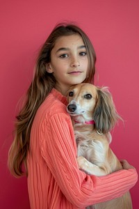 Holding an Saluki dog portrait photo pet.